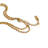 Collier multirang acier inoxydable doré – Bohème & élégant