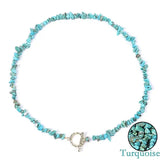 Collier ras de cou turquoise en pierres naturelles avec fermoir doré, design artisanal La Colibry