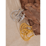 Créoles plaqué or : Trois anneaux en un - La Colibry