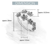Bague argent bohème – Fleur myosotis réglable