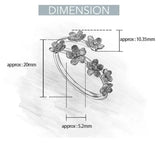 Bague argent bohème – Fleur myosotis réglable