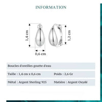 Boucle d'oreille goutte d'eau