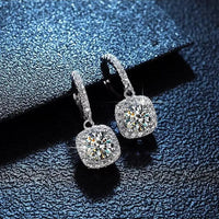 Boucles d'oreilles Pendantes en Argent  et Moissanites