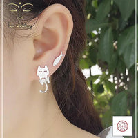 Boucles d'oreille chat - La Colibry